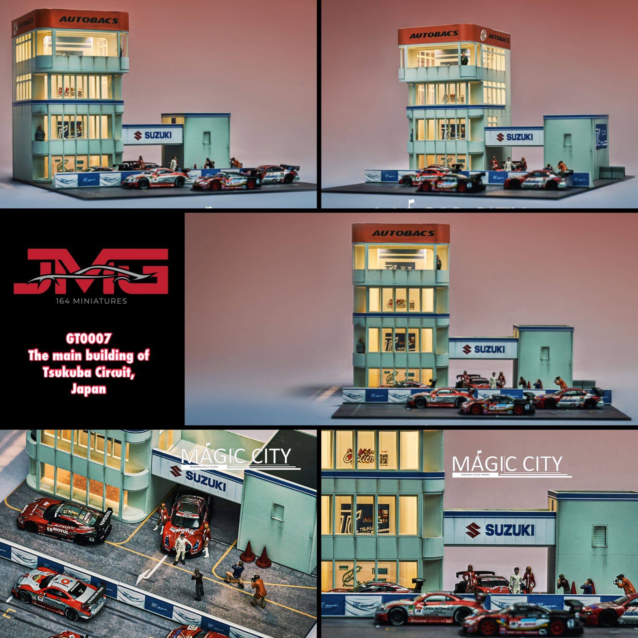1:64 Scale Tsukuba Circuit Japan Main Building Diorama Model - Perfect for Racing Enthusiasts & Collectors, Ideal for Display & Diorama Scenes