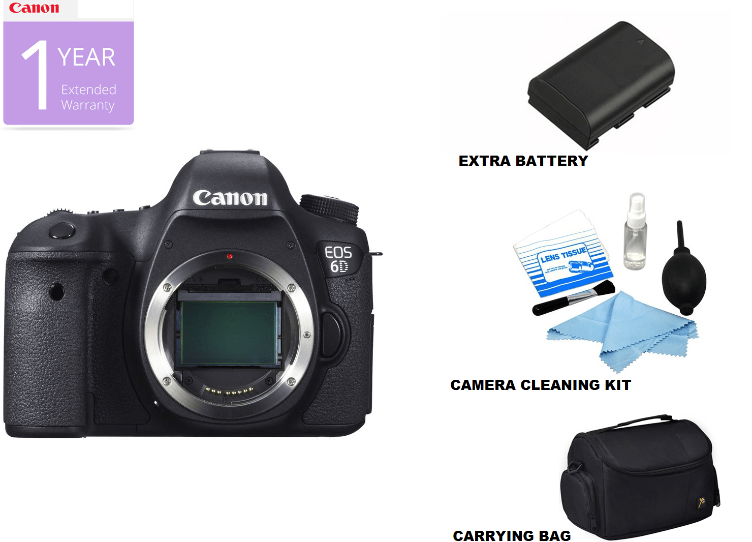 Canon EOS 6D DSLR Camera Body Only - Professional Full Frame Digital Camera for Photography & Videography - Perfect for Travel, Portrait, and Landscape Shooting
