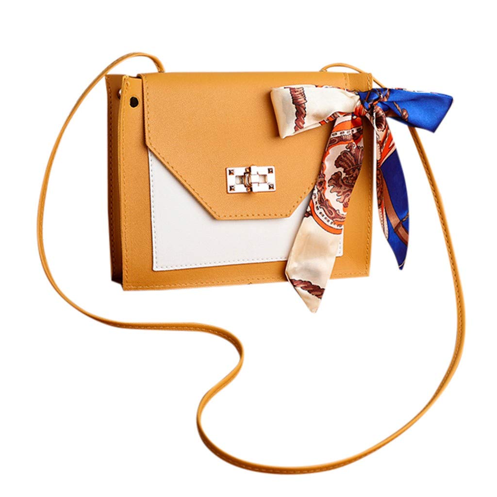 Stylish Women's Contrast Color Scarf Print Small Square Messenger Shoulder Bag - Perfect for Phone, Wallet & Essentials - Ideal for Work, Travel & Casual Outings
