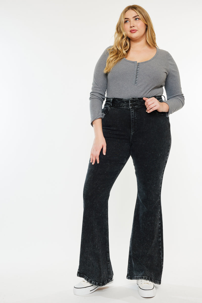 Amirah Ultra High Rise Flare Jeans for Women - Plus Size Stretch Denim Pants, Comfortable Bootcut Jeans for Curvy Body - Perfect for Casual Wear, Office & Night Out