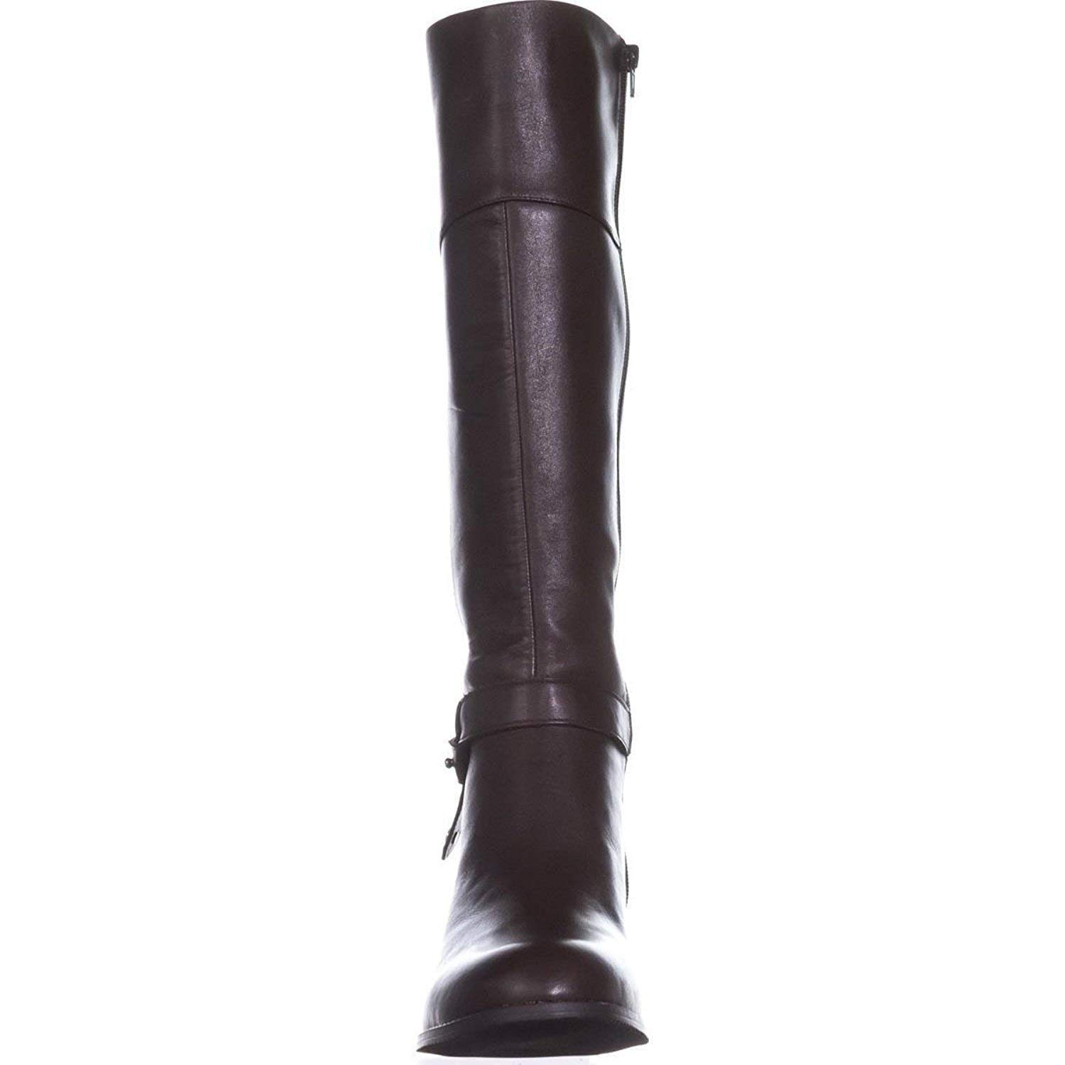 Alfani Women's Berniee Leather Knee High Boots - Round Toe, Size 7.0, Fashionable Cold Weather Boots for Winter Outfits & Office Wear