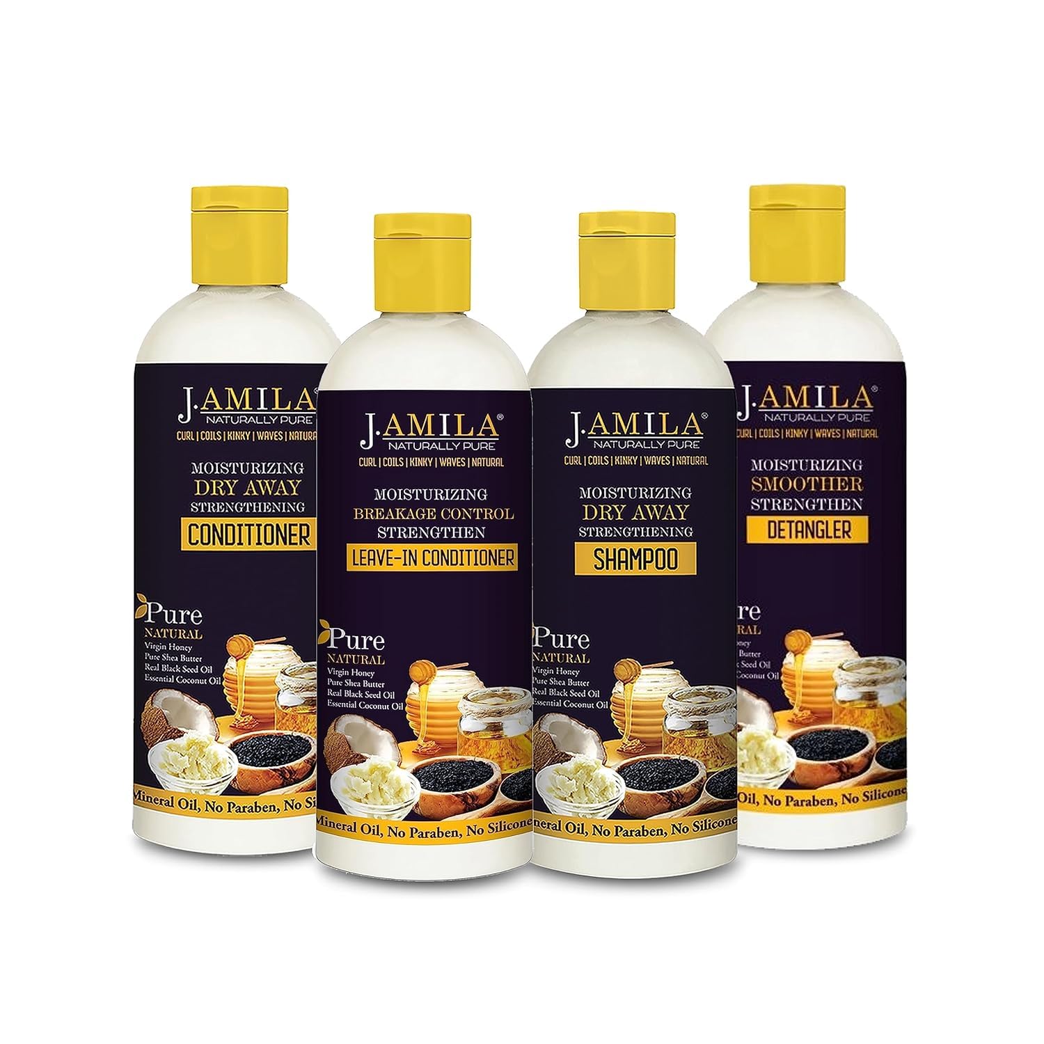 Pure Natural Dry Away Hair Care Set – 4-Pack Shampoo, Conditioner, Leave-In & Detangler for Strengthening Dry, Damaged Hair | Deep Hydration & Repair for Frizzy, Brittle Hair | Perfect for Daily Hair Care & Salon-Quality Results at Home