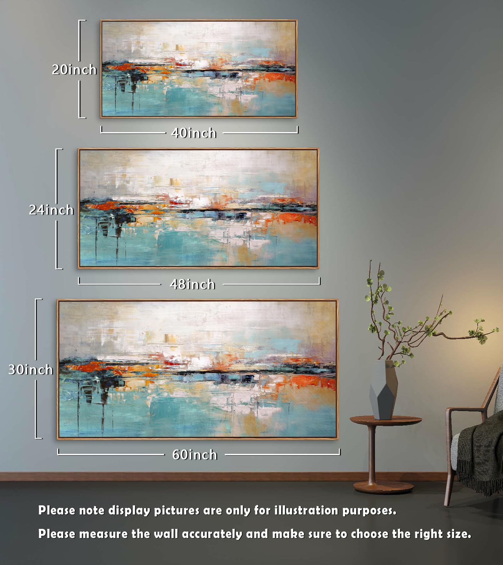 Abstract Canvas Wall Art Print - Blue White Red Framed Painting for Living Room, Bedroom, Office Decor | Modern Home & Office Wall Decorations | Perfect for Housewarming Gifts & Interior Design