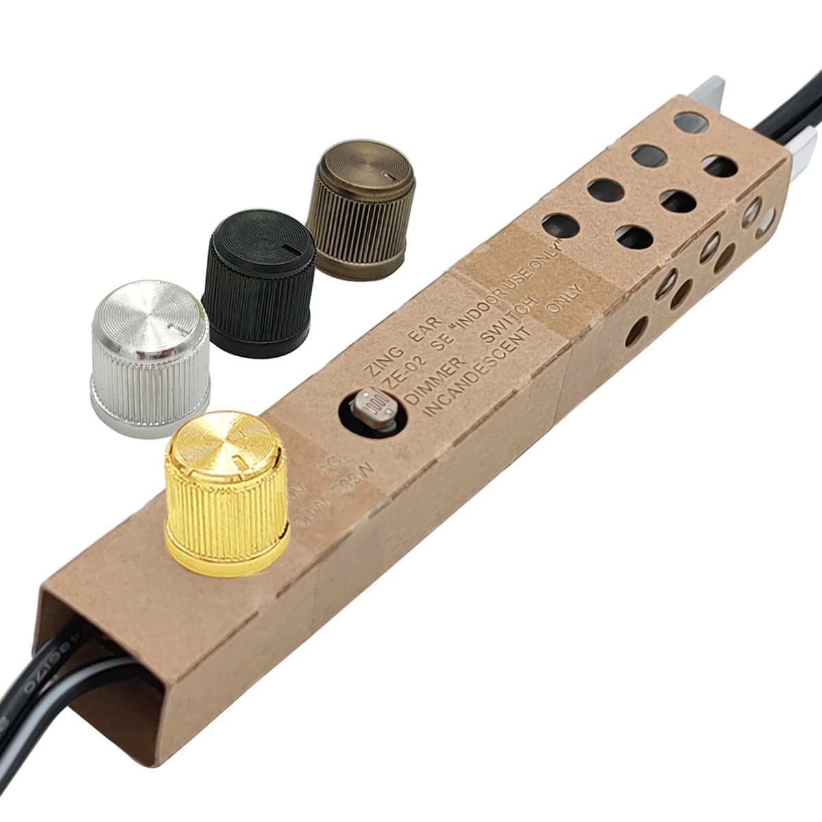 Zing Ear ZE-02 500W Max LED Dimmer Switch Kit with 4 Knobs - Compatible with Incandescent, Halogen & LED Floor Lamps - Perfect for Living Room, Bedroom & Office Lighting Control
