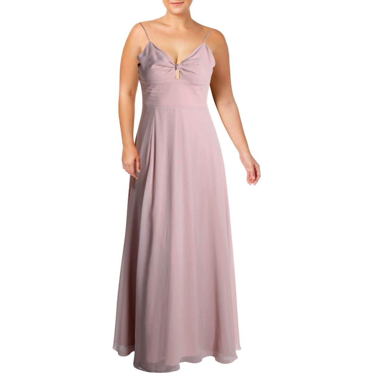 DRESS THE POPULATION Women's Cambria Tie Bodice Evening Gown - Elegant Formal Dress for Prom, Wedding & Special Occasions