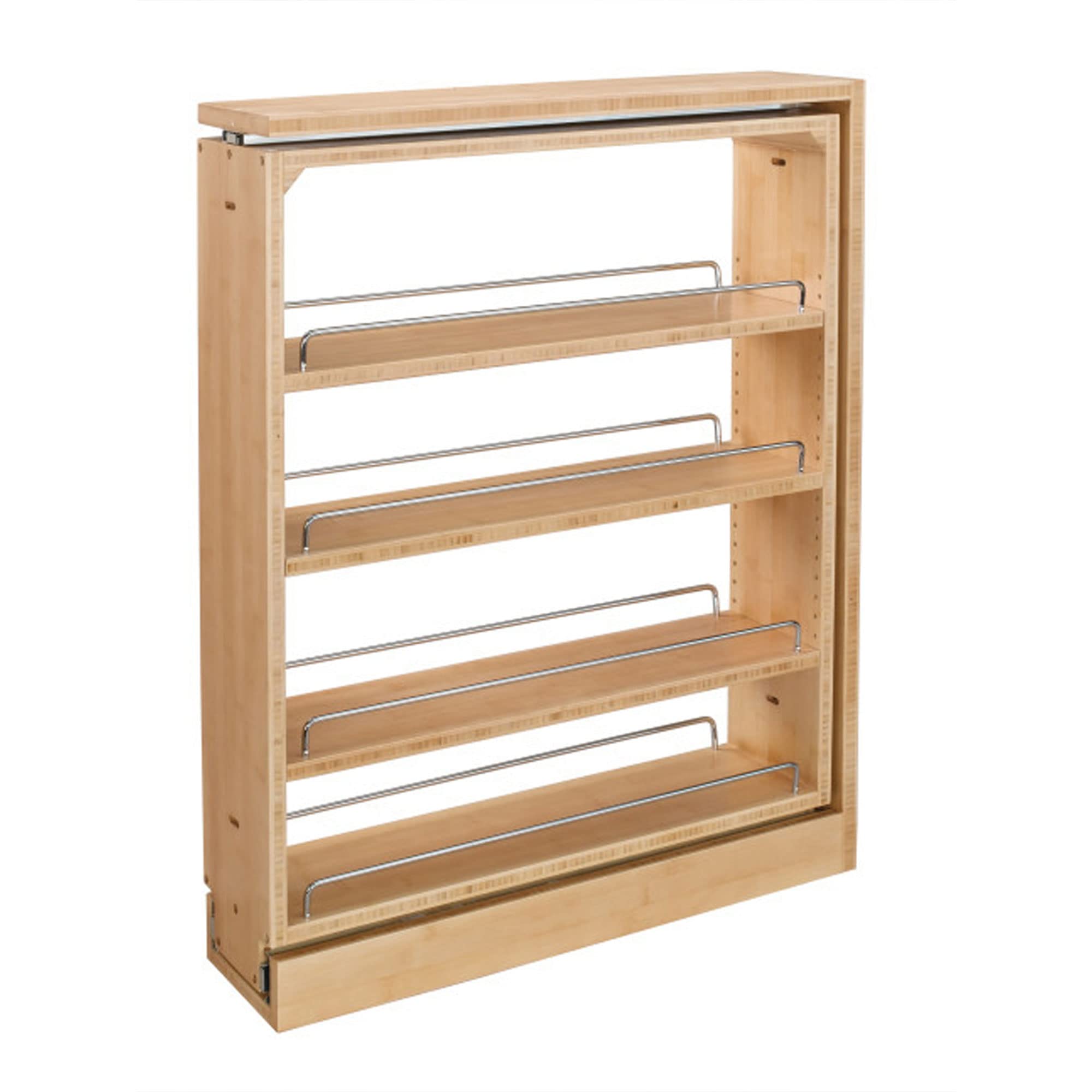 Rev-A-Shelf Pullout Shelf Organizer for Kitchen & Bathroom Cabinets - Wood Filler Pantry Storage & Spice Rack - Maple Finish - 6