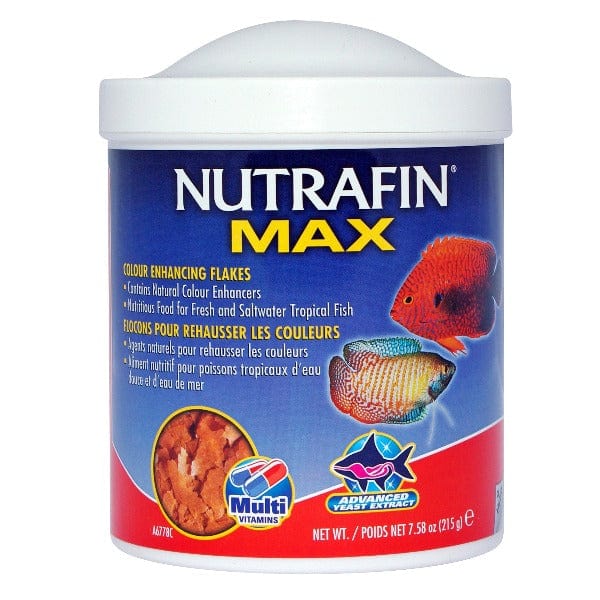 Nutrafin Max Color Enhancing Fish Food Flakes - Vibrant Tropical & Goldfish Aquarium Diet for Healthier, Brighter Fish - Perfect for Freshwater Tanks & Community Aquariums