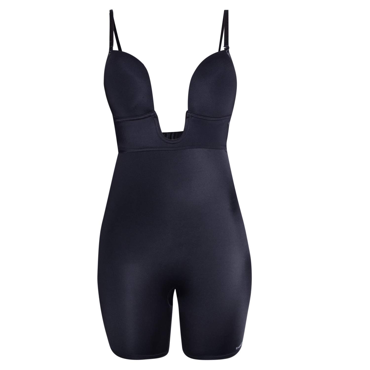 Bebe Women's Seamless Bodysuit Shapewear - Stretch Microfiber U Plunge Mid Thigh Body Shaper - Full Body Slimming Underwear for Tummy Control & Smoothing - Perfect for Everyday Wear, Special Occasions & Postpartum Recovery