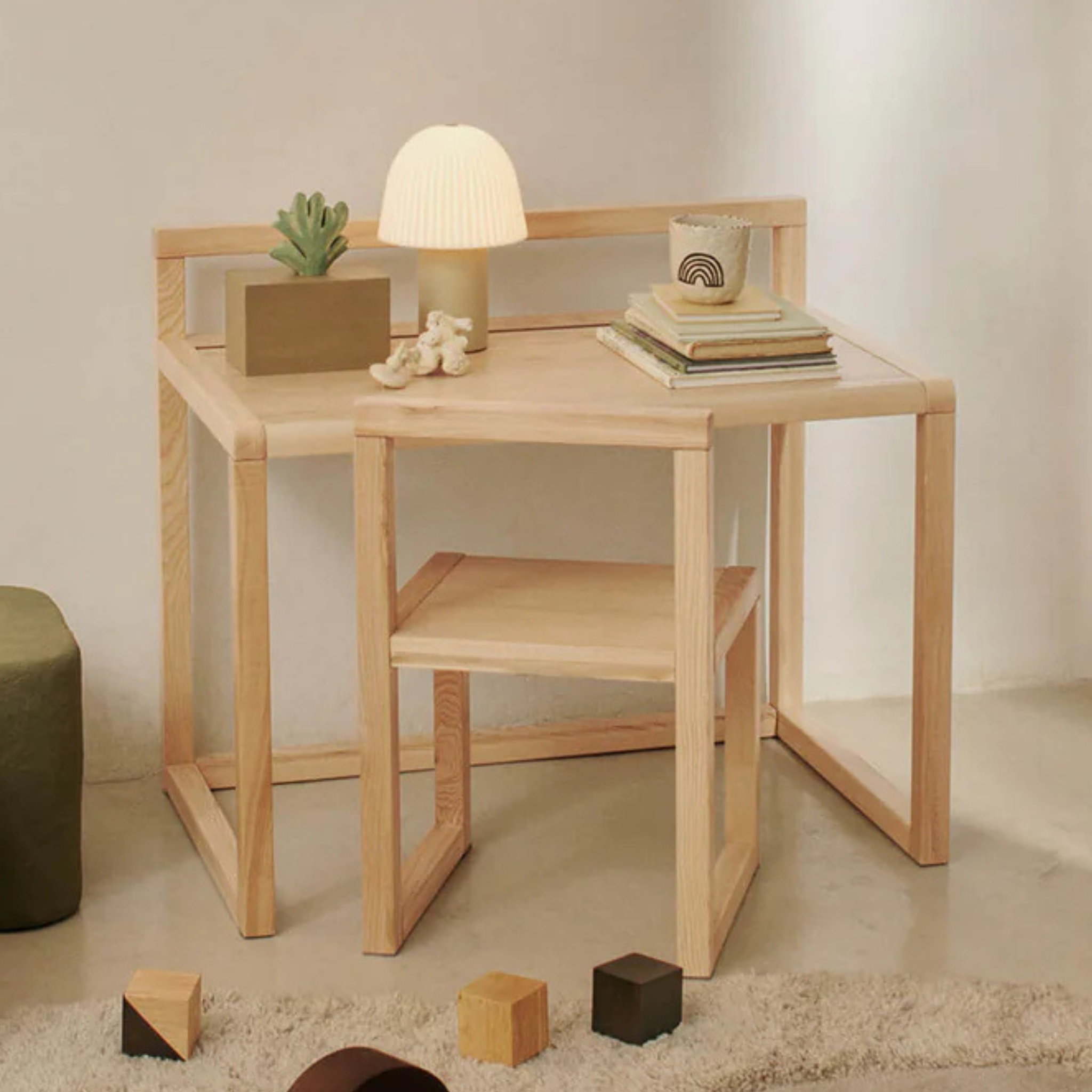 FERM LIVING Little Architect Desk - Solid Ash Wood Kids Study Table for Home & Office | Perfect for Children's Room, Homeschooling & Creative Workspaces
