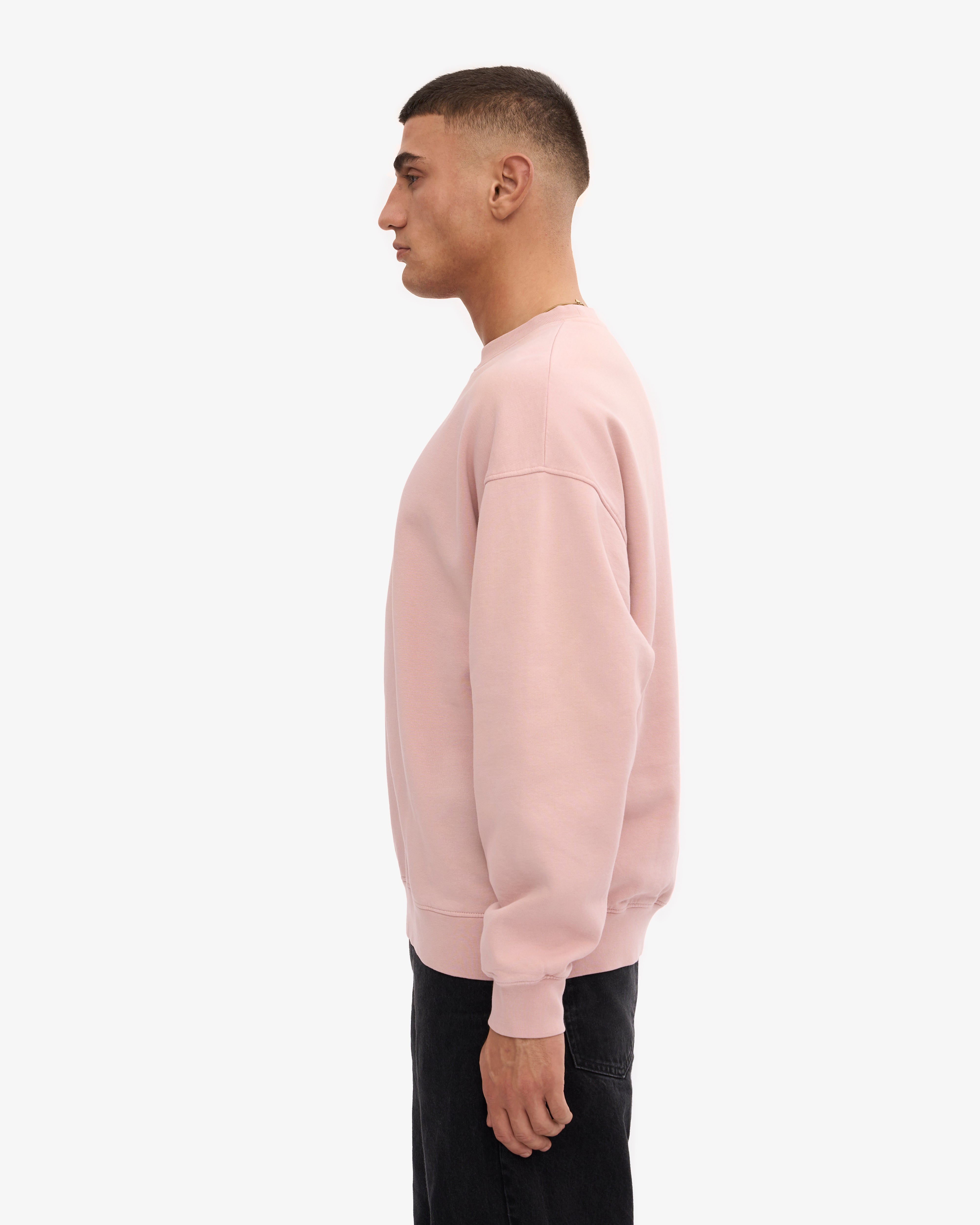 Organic Oversized Crewneck Sweatshirt - Faded Pink | Soft & Comfortable Unisex Pullover for Casual Wear, Lounge & Street Style