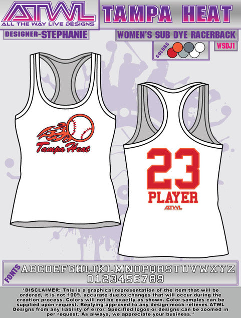 Tampa Heat Women's Sublimated Basketball Jersey - Breathable & Stylish for Games, Practice & Fan Support