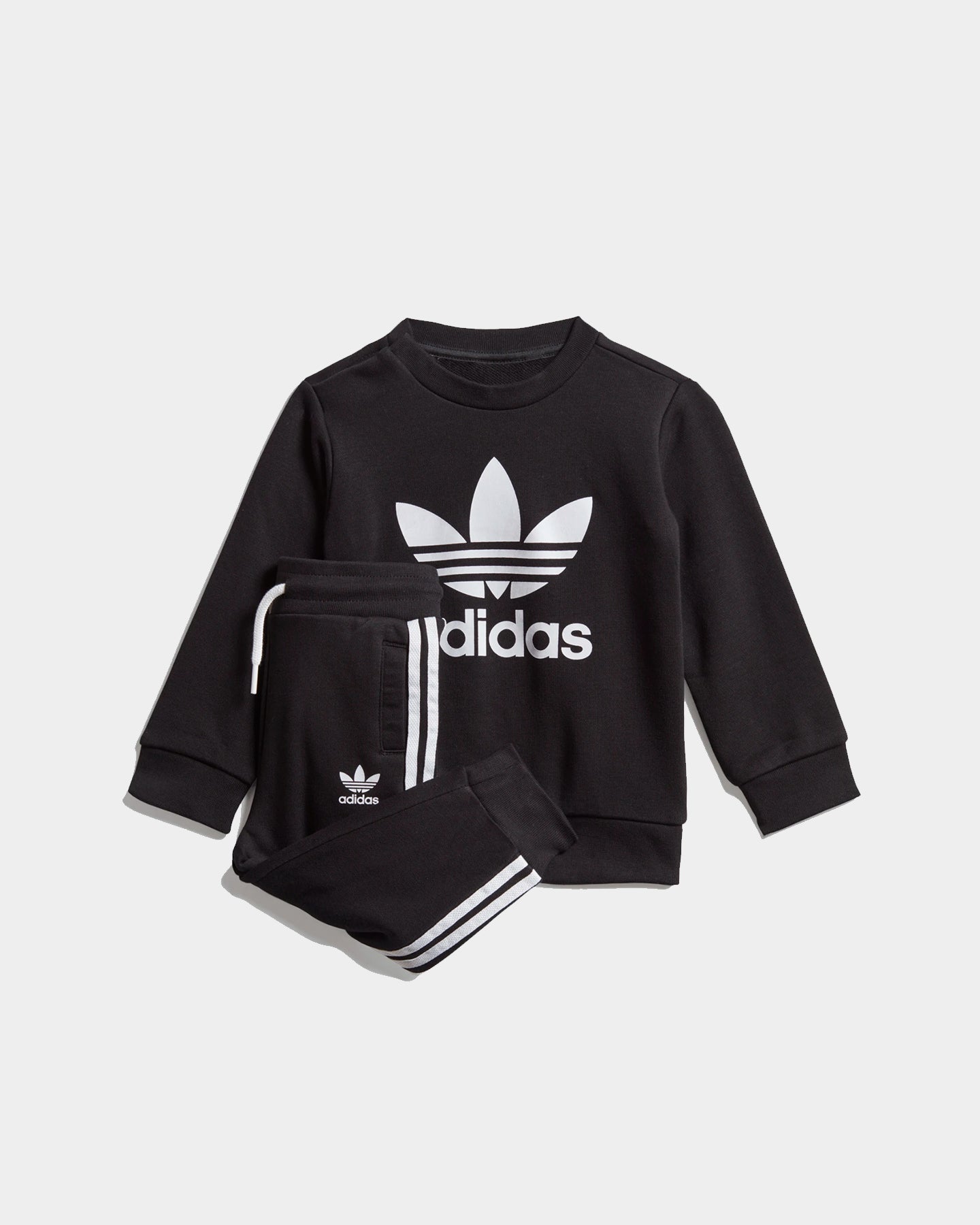 Adidas Kids' Crew Set - Black & White 2-Piece Outfit for Boys & Girls | Comfortable Cotton T-Shirt & Shorts Set | Perfect for School, Playdates & Casual Wear