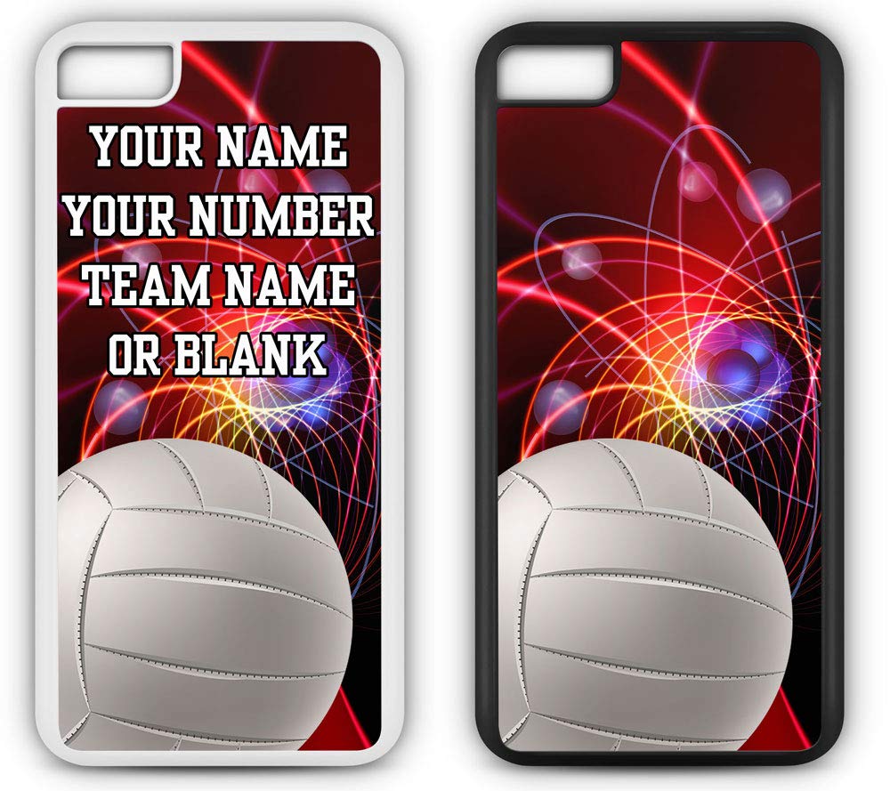 TYD Designs Custom Volleyball iPhone 8/7 Case - Personalized Jersey Number & Team Name in White Rubber (Model V1080) | Perfect for Volleyball Fans, Players & Sports Enthusiasts