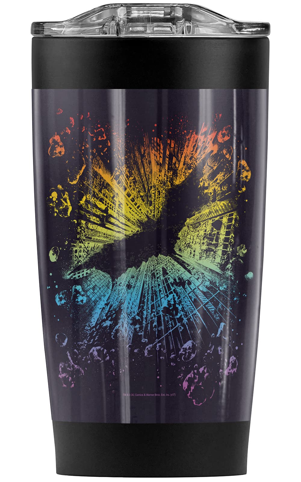 Batman Dark Knight Rises Stainless Steel Tumbler 20oz - Vacuum Insulated Coffee Travel Mug with Leakproof Sliding Lid | Double Wall Insulation for Hot & Cold Drinks | Perfect for Superhero Fans, Office Commute, Gym, and Outdoor Adventures