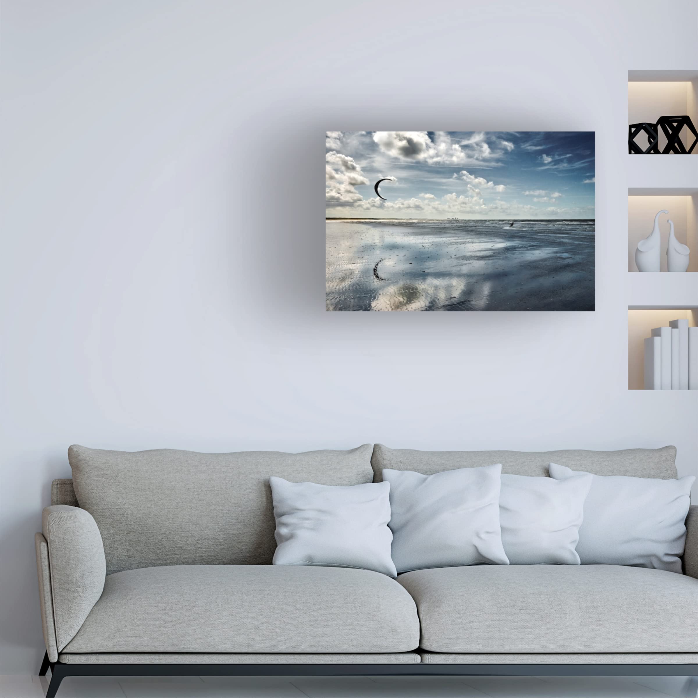 Leon's 'Blue Kiting' Canvas Art Print - Modern Wall Decor for Living Room, Bedroom & Office | Trademark Fine Art Collection