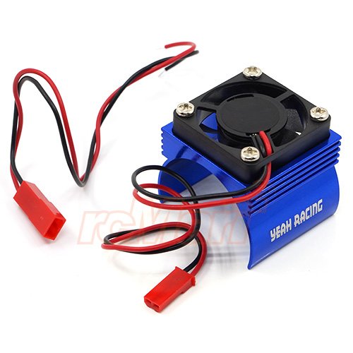 Yeah Racing YA-0410BU Aluminum 540 Motor Heat Sink with Cooling Fan - High Performance Cooling System for RC Cars, Drones & Hobby Models (Blue) - Perfect for Racing, Off-Road & High-Speed Applications