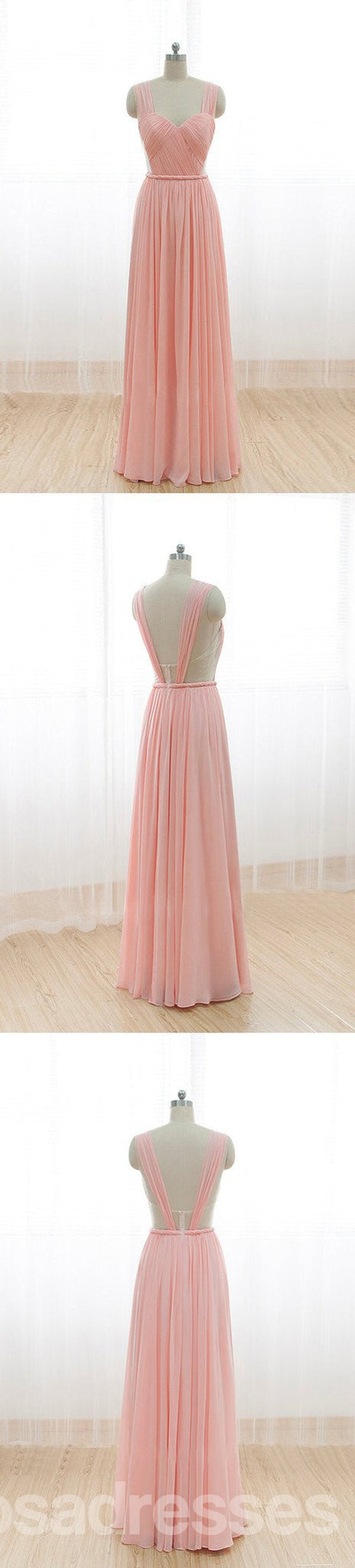 Affordable Junior Long Chiffon Pink Off-Shoulder Sweetheart Bridesmaid Dresses - WG21 | Perfect for Weddings, Proms & Formal Events