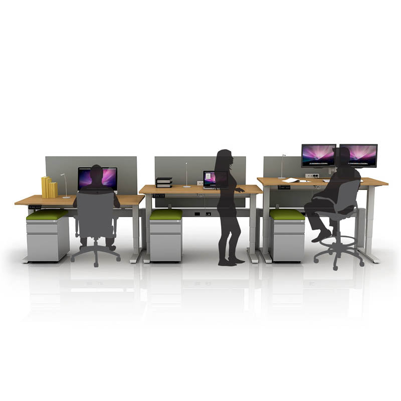 ACTIV PRO Sit to Stand Adjustable Height Desk Workstation with Platinum Base & Desktop - Ergonomic Home Office & Gaming Setup for Comfortable Standing & Sitting Work