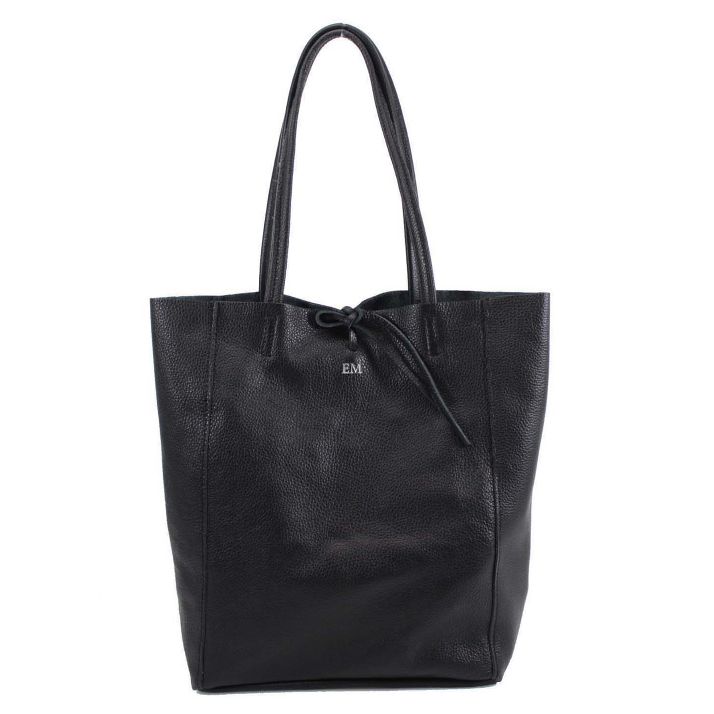 Carnaby Of London Embossed Initial Leather Tote Bag - Stylish Women's Handbag for Work, Travel & Everyday Use