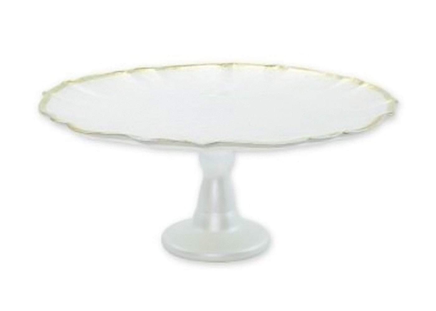 Vietri Baroque Glass White Cake Stand Pedestal - 12.25