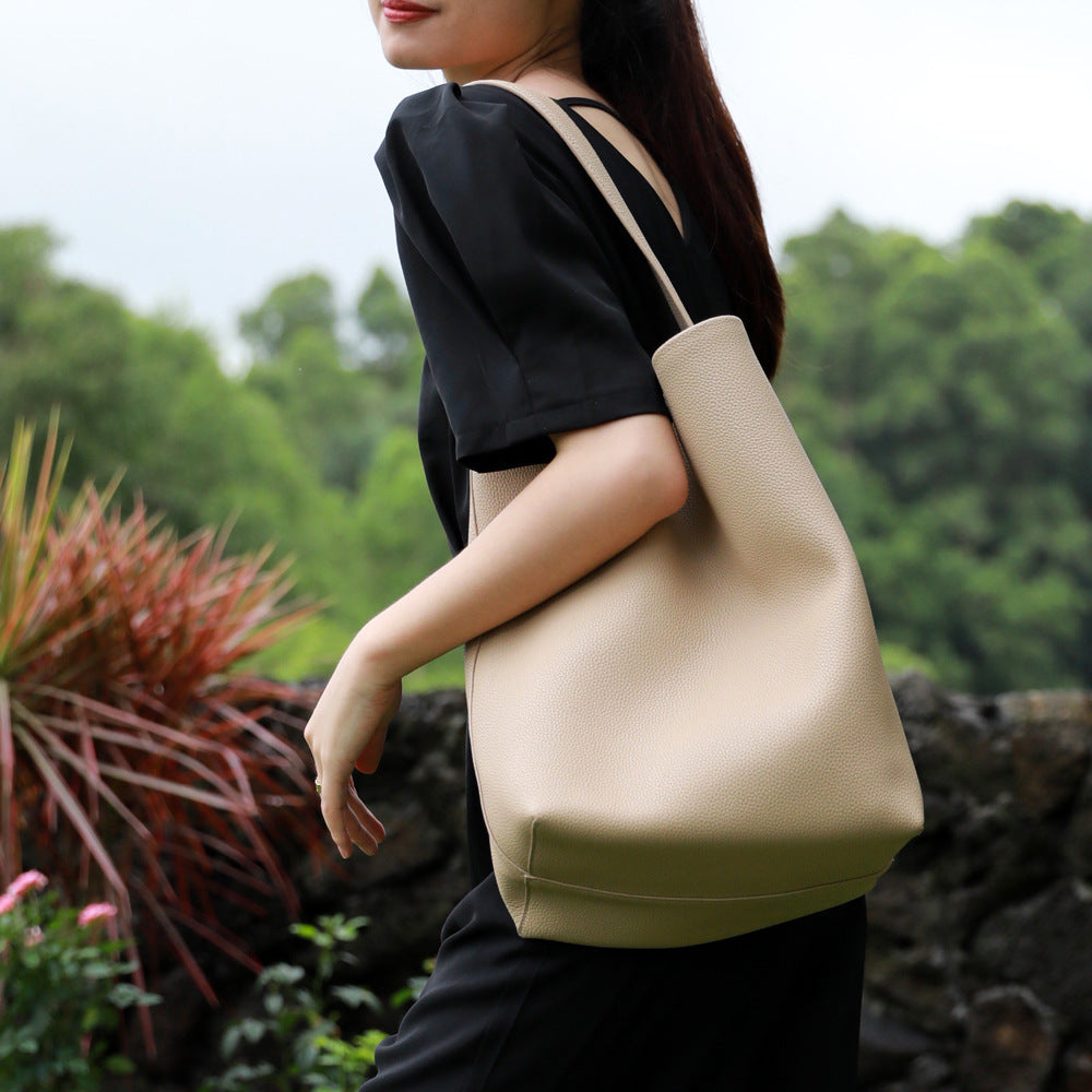 Stylish Soft Leather Bucket Handbag for Women - Fashionable Crossbody Shoulder Bag - Perfect for Work, Travel & Everyday Use