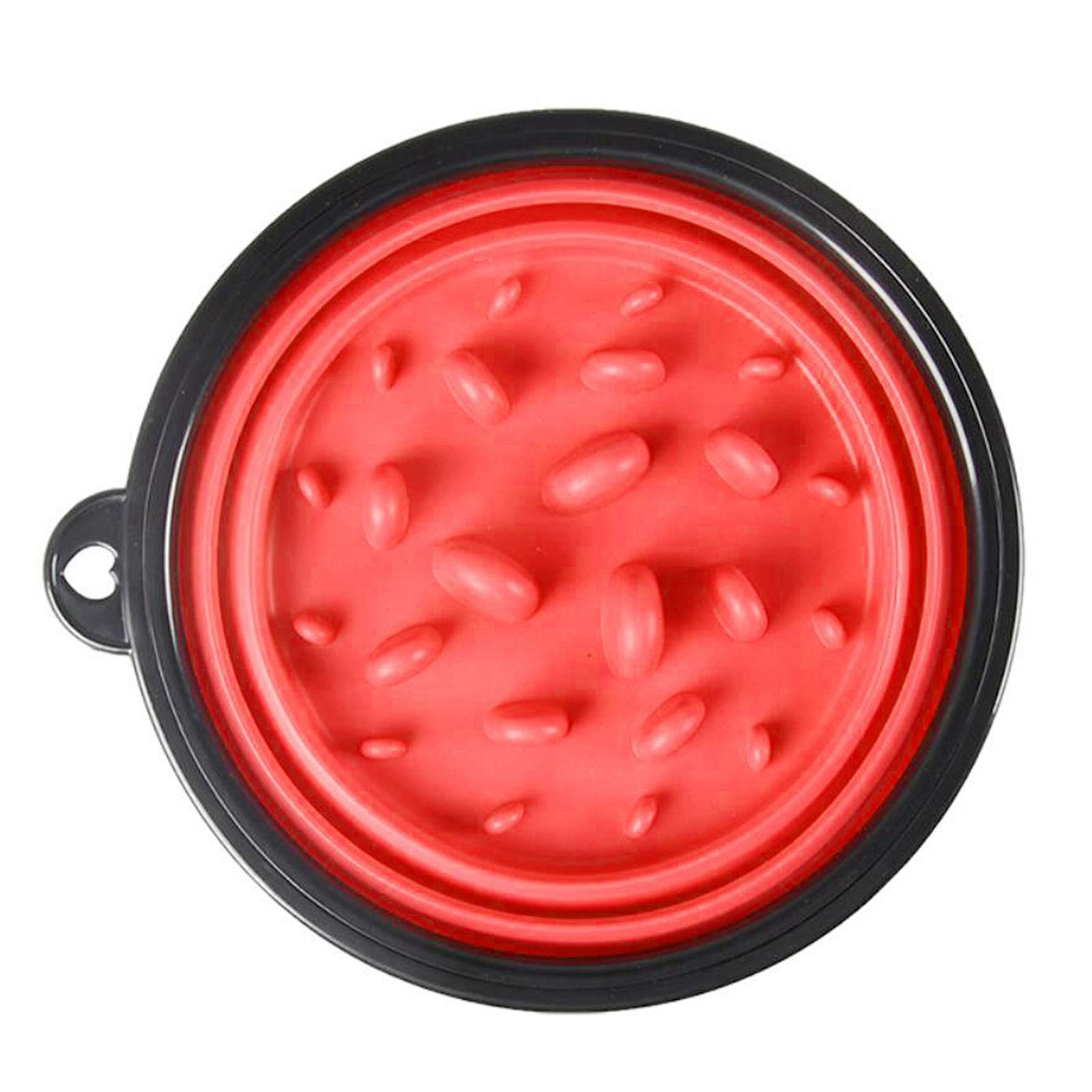 SECRET DESIRE Slow Feeder Dog Bowl - Collapsible Pet Food Dish for Cats & Dogs - Anti-Gulping Water Bowl for Fast Eaters - Perfect for Travel, Camping & Home Use (Red)