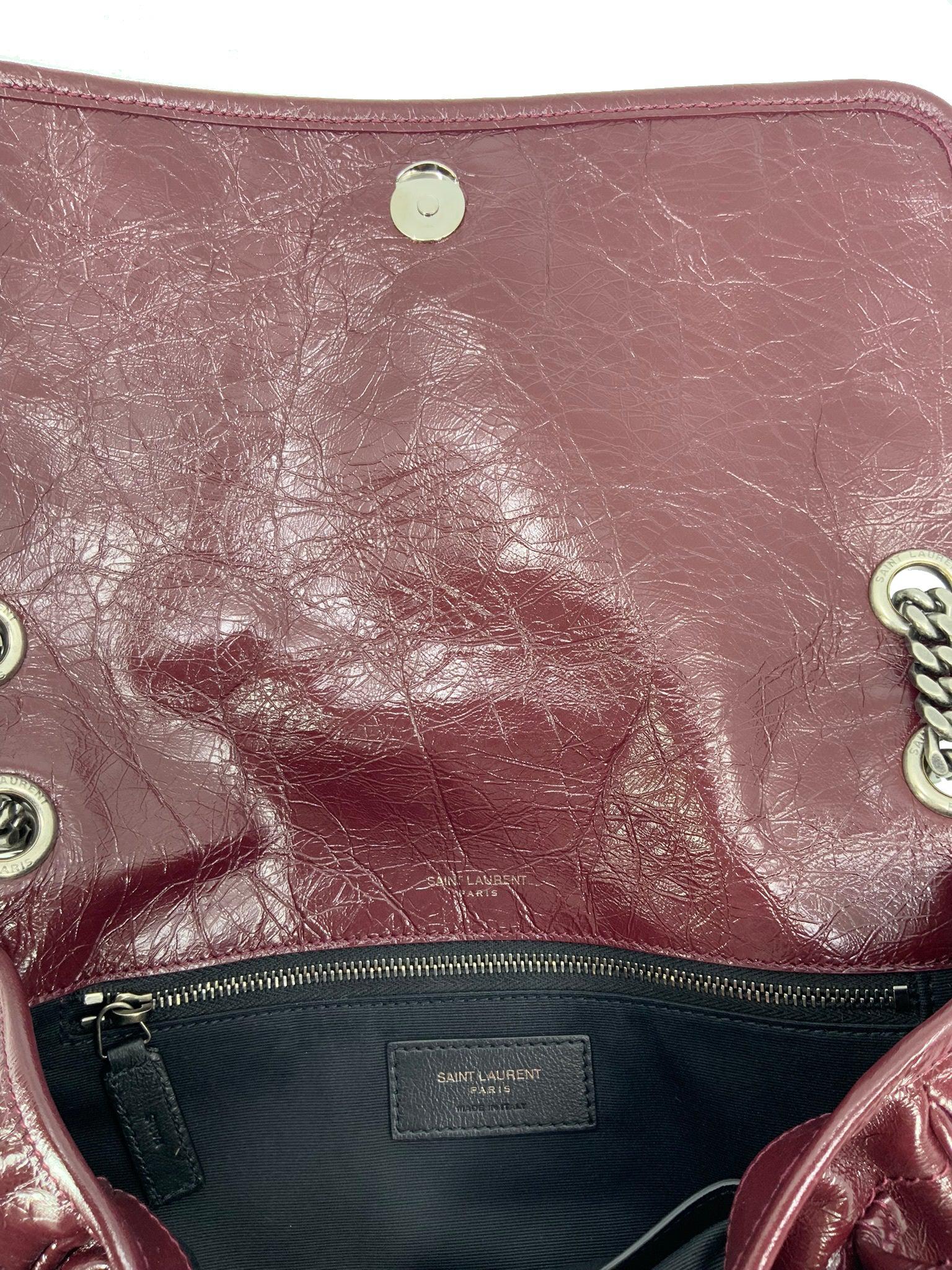 SAINT LAURENT Crinkled Calfskin Monogram Niki Medium Chain Bag - Luxury Designer Handbag for Women, Perfect for Work, Evening Events & Everyday Use