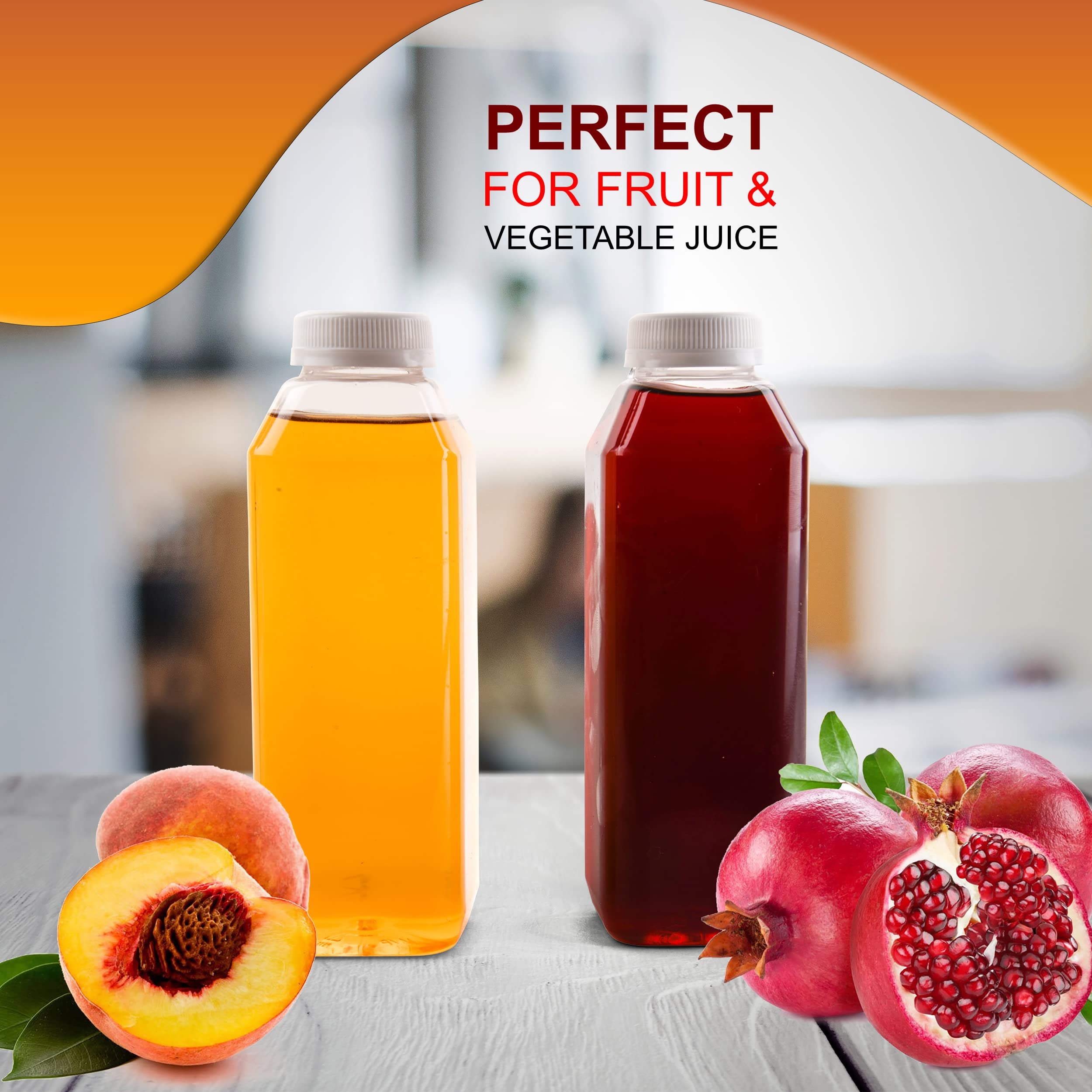 228 Pack 12oz Clear Plastic Juice Bottles with Tamper Evident Caps - BPA Free Smoothie Containers for Juices, Milk, Meal Prep & Picnics | Leakproof Reusable Bottles for Home, Cafe & Commercial Use