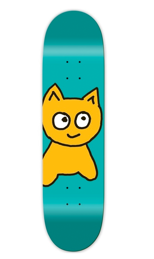 Meow Big Cat Skateboard Deck - Teal 7.5 Inch Wide | Perfect for Street Skating & Skate Park Tricks