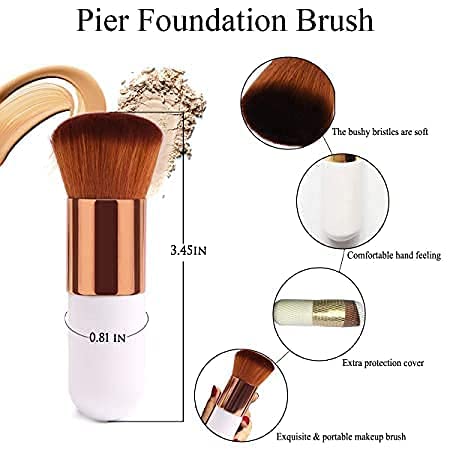 KAARM Soft Bristle Makeup Brush Set with 4 Blending Sponges - Perfect for Foundation, Contouring & Blending (Colors May Vary) - Ideal for Professional Makeup Artists & Home Beauty Routines