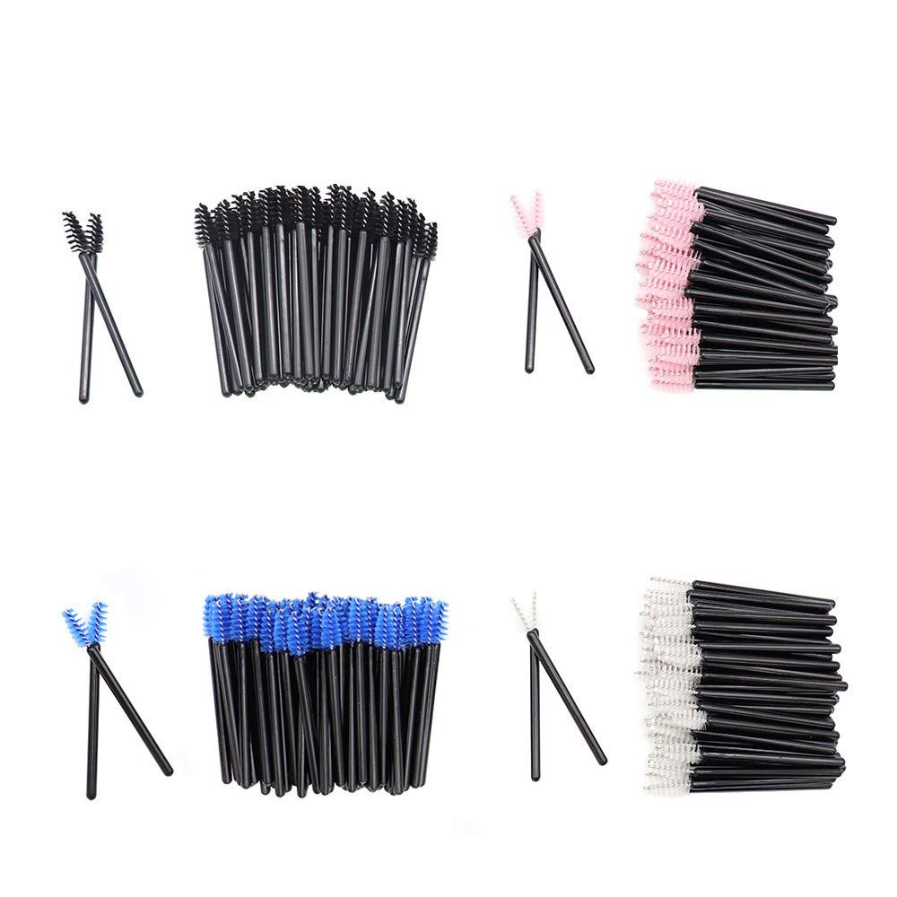 200 Pack Disposable Mascara Wands - Mini Eyelash Brushes for Extensions, Brow Brush Makeup Tools (4 Colors) - Perfect for Lash Artists, Salons & DIY Beauty at Home