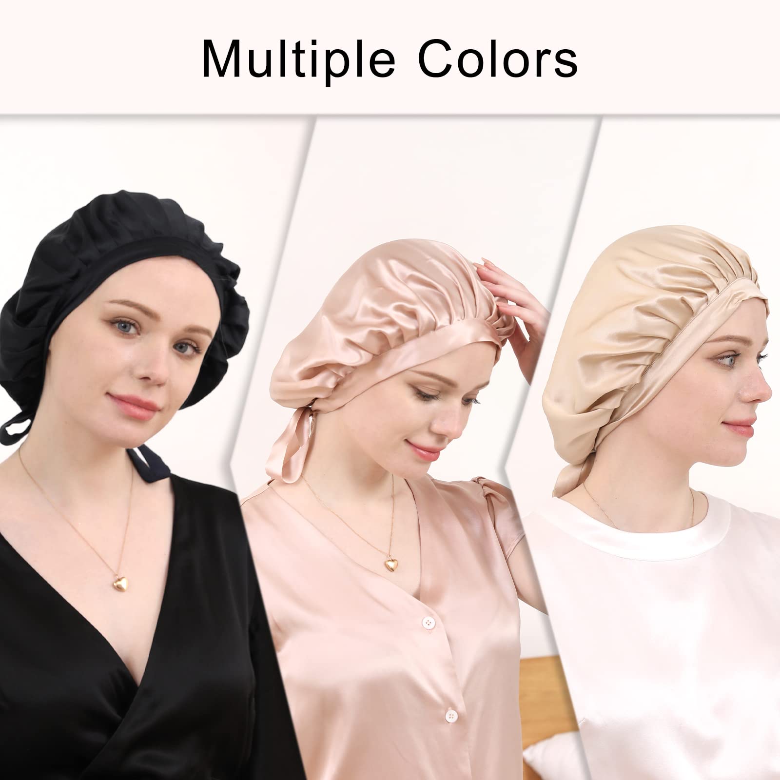 DAISYSILK 100% Mulberry Silk Sleep Cap for Women - Adjustable Hair Care Hat for Curling & Protecting Hair - Perfect for Nighttime & Travel Use