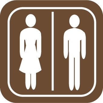 NMC AS57 Acrylic Restroom Signs - Pack of 25 | Durable Bathroom Directional Signs for Offices, Hotels & Public Spaces