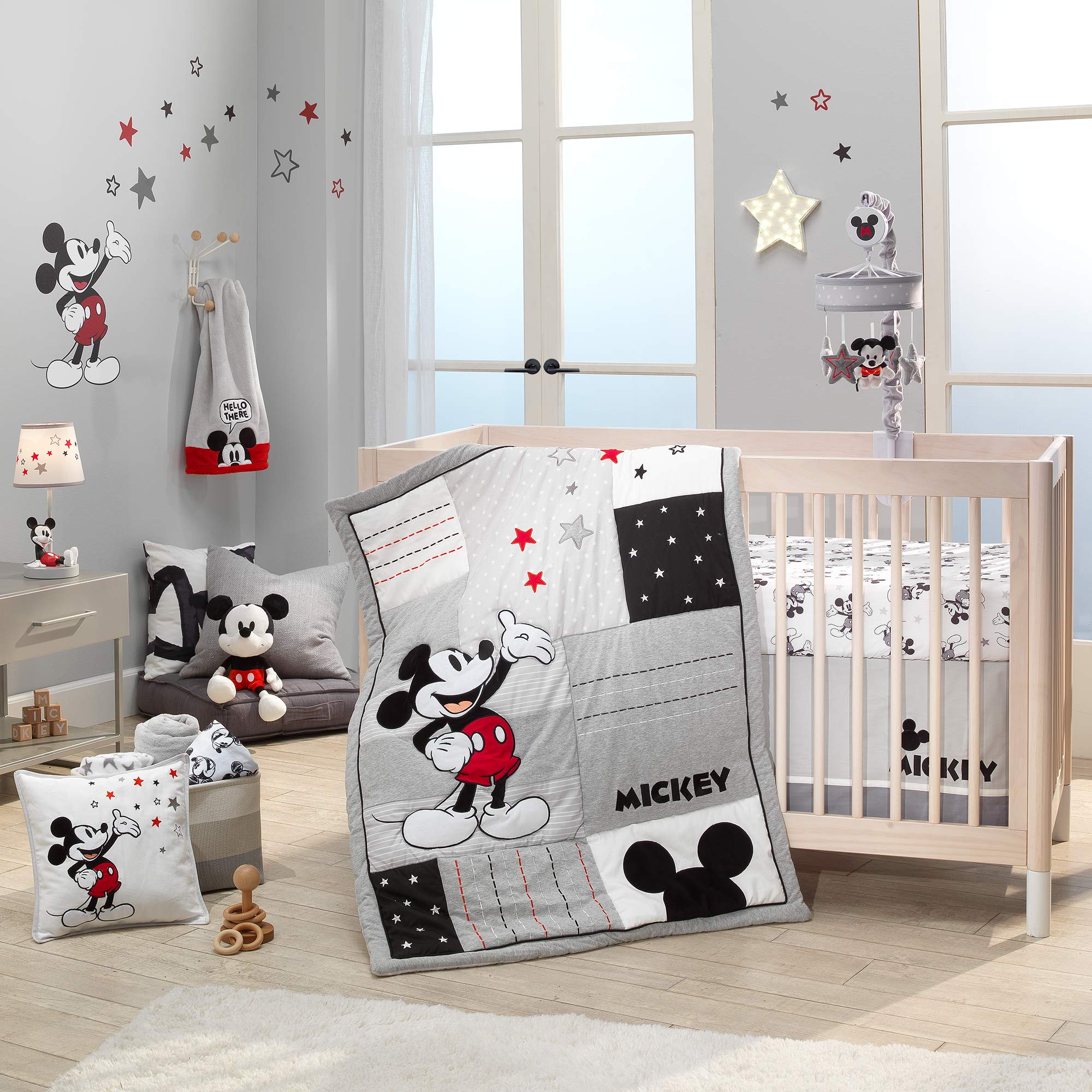 Disney Baby Magical Mickey Mouse Decorative Throw Pillow - Soft White Nursery Pillow for Boys & Girls | Perfect for Cribs, Rocking Chairs & Nursery Decor