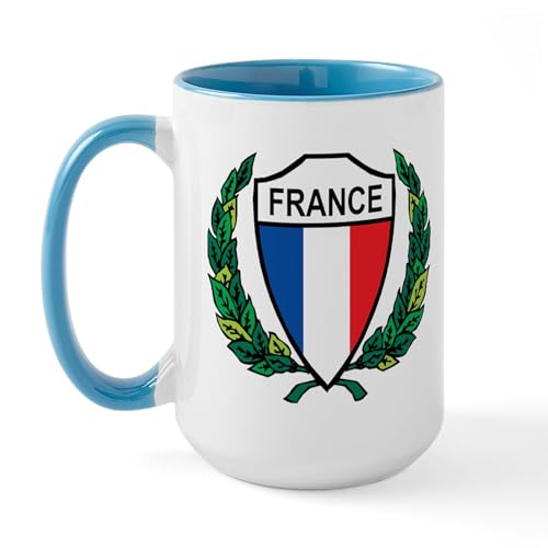 White/Blue Inside - Stylized France Large Mug