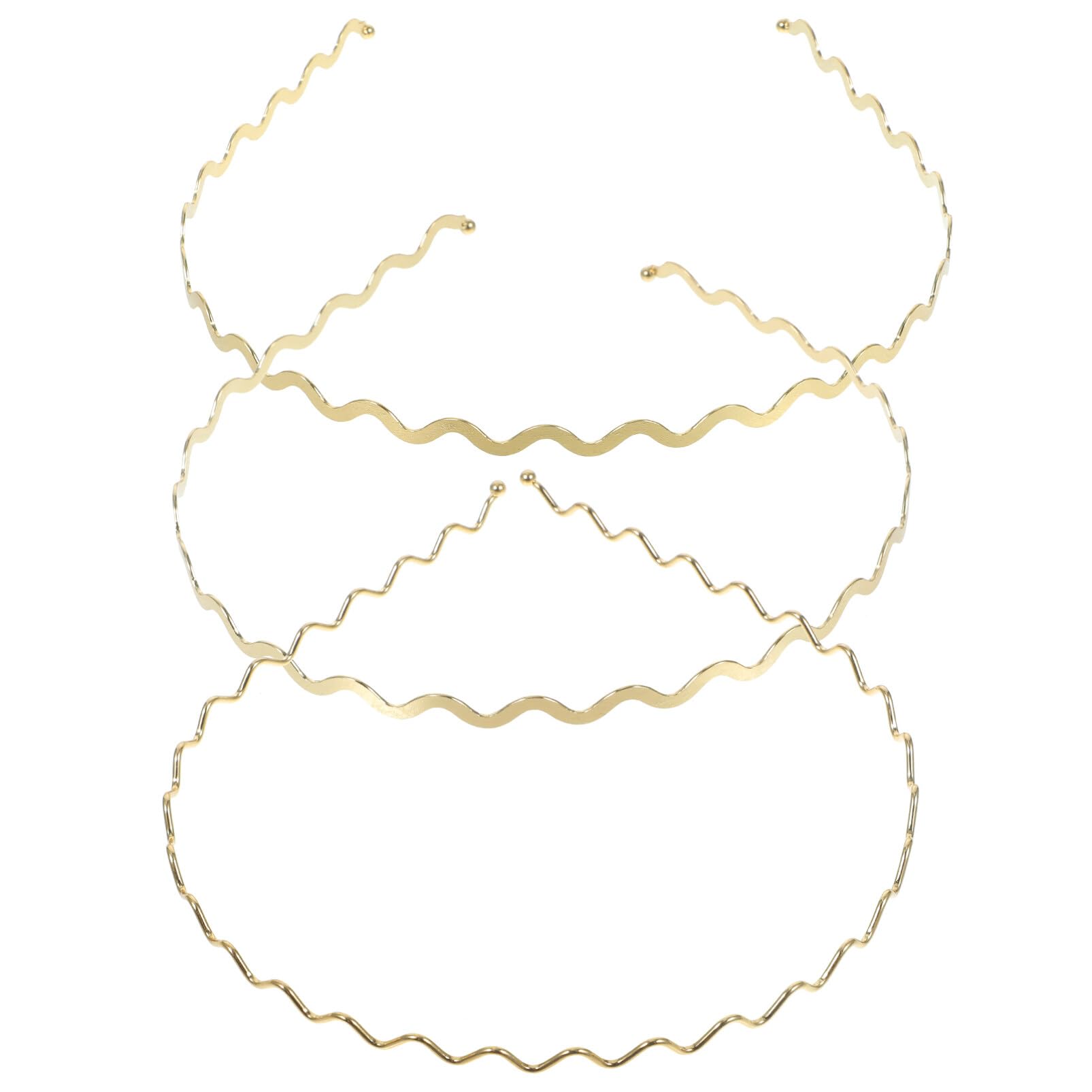 Stylish Thin Gold Wavy Metal Headbands for Women - Elegant Hair Accessories for Parties, Weddings & Everyday Wear