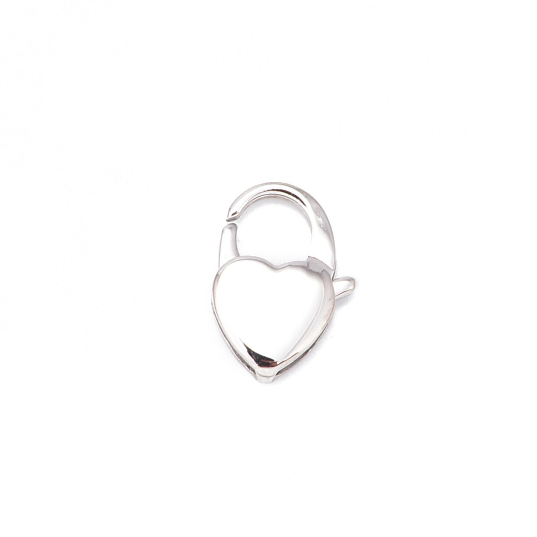 304 Stainless Steel Heart Shape Lobster Clasp 16mm - Jewelry Making Supplies for Necklaces, Bracelets & DIY Crafts - 1 Piece per Bag