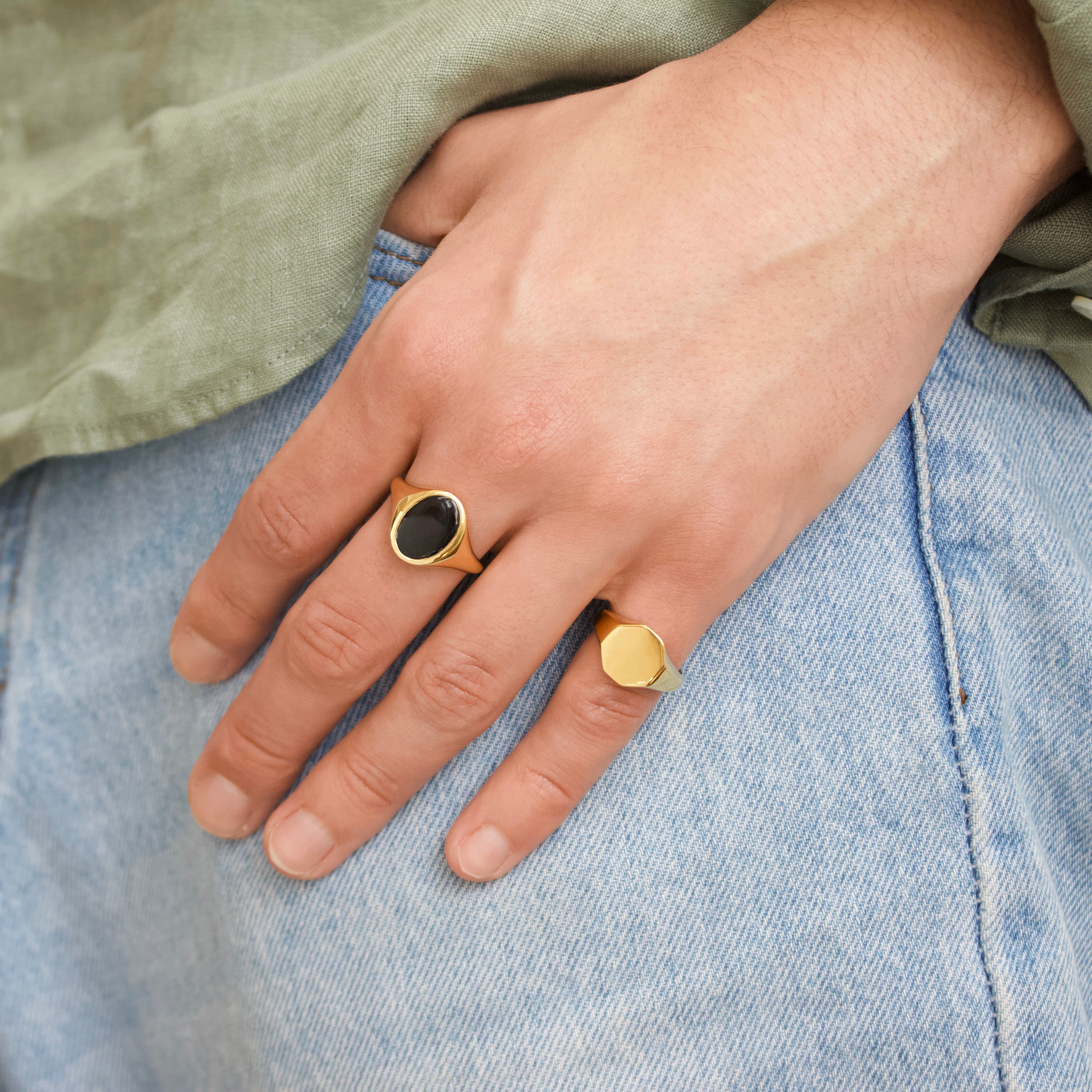 Onyx Oval Signet Ring for Men - Elegant & Durable Jewelry for Everyday Wear, Gifts & Special Occasions