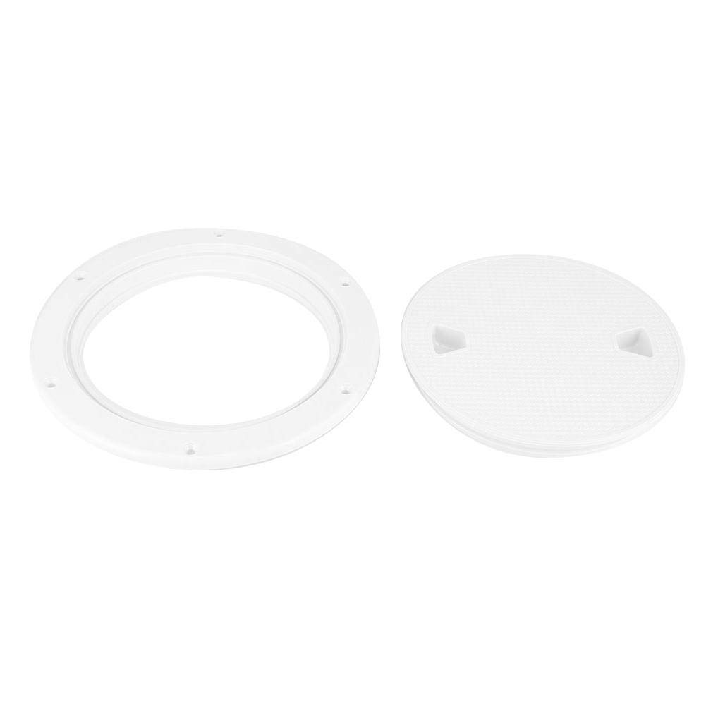 9.84 Inch White Circular Non-Slip Boat Deck Hatch with Detachable Cover - Anti-Slip Inspection Hatch Replacement for Marine & Boating Use - Ideal for Deck Access, Maintenance & Waterproofing