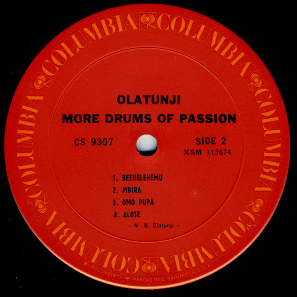 Babatunde Olatunji - More Drums of Passion LP Vinyl Record Album (Reissue, Near Mint/Mint Condition) - Perfect for World Music Collectors & African Drumming Enthusiasts