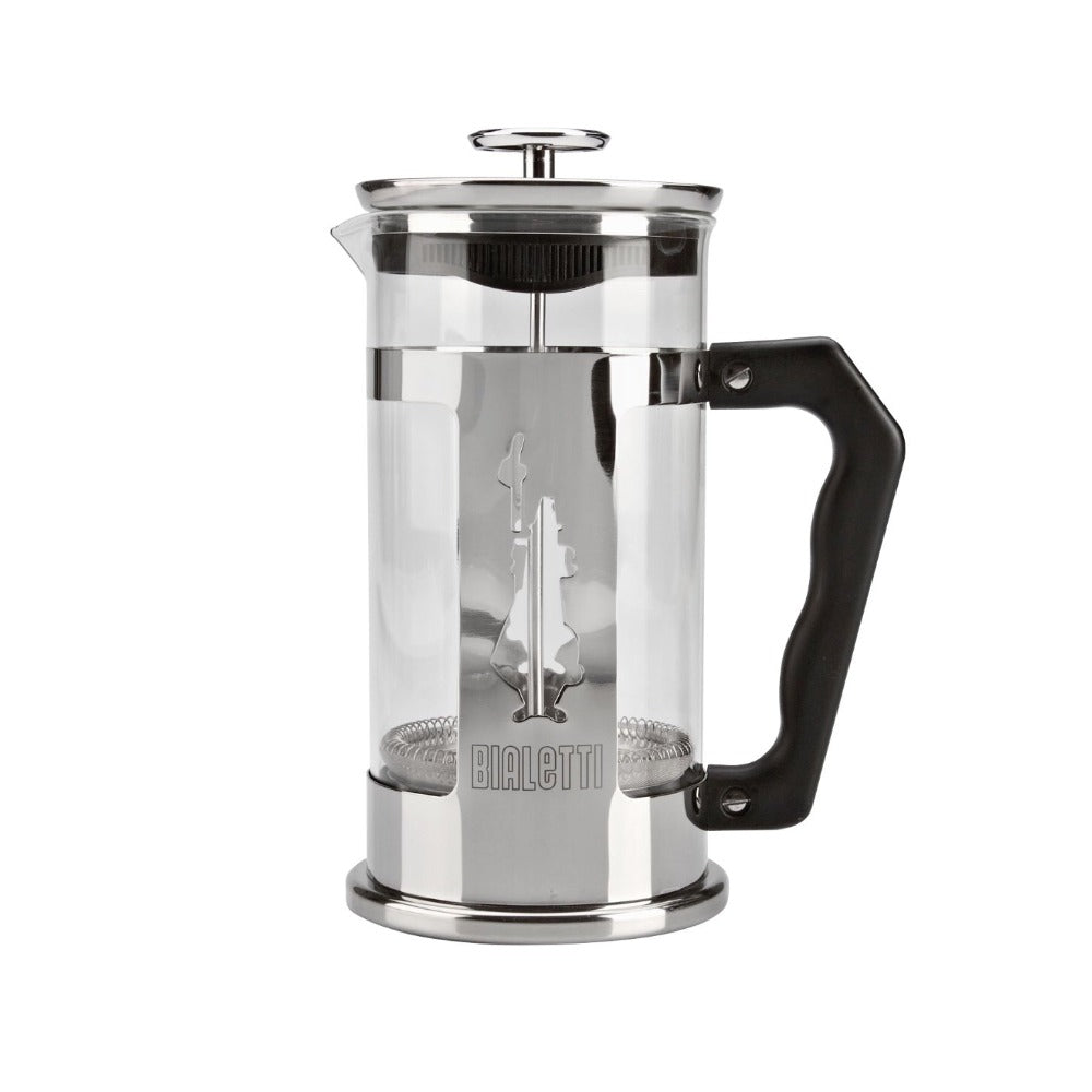 Bialetti Preziosa 8-Cup French Press Coffee Maker - Stainless Steel, Heat-Resistant Glass - Perfect for Home, Office & Camping Coffee Brewing