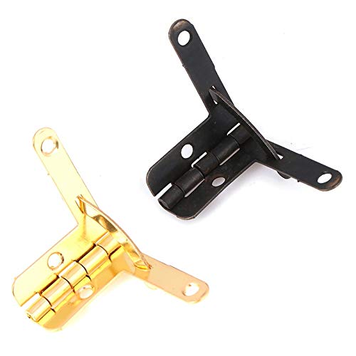 10Pcs 90 Degree 22x28mm Cabinet Hinges - Bronze Angle Wooden Box Supports Hinge for Wooden Jewelry Wine Case - Perfect for DIY Furniture, Jewelry Boxes & Home Decor Projects