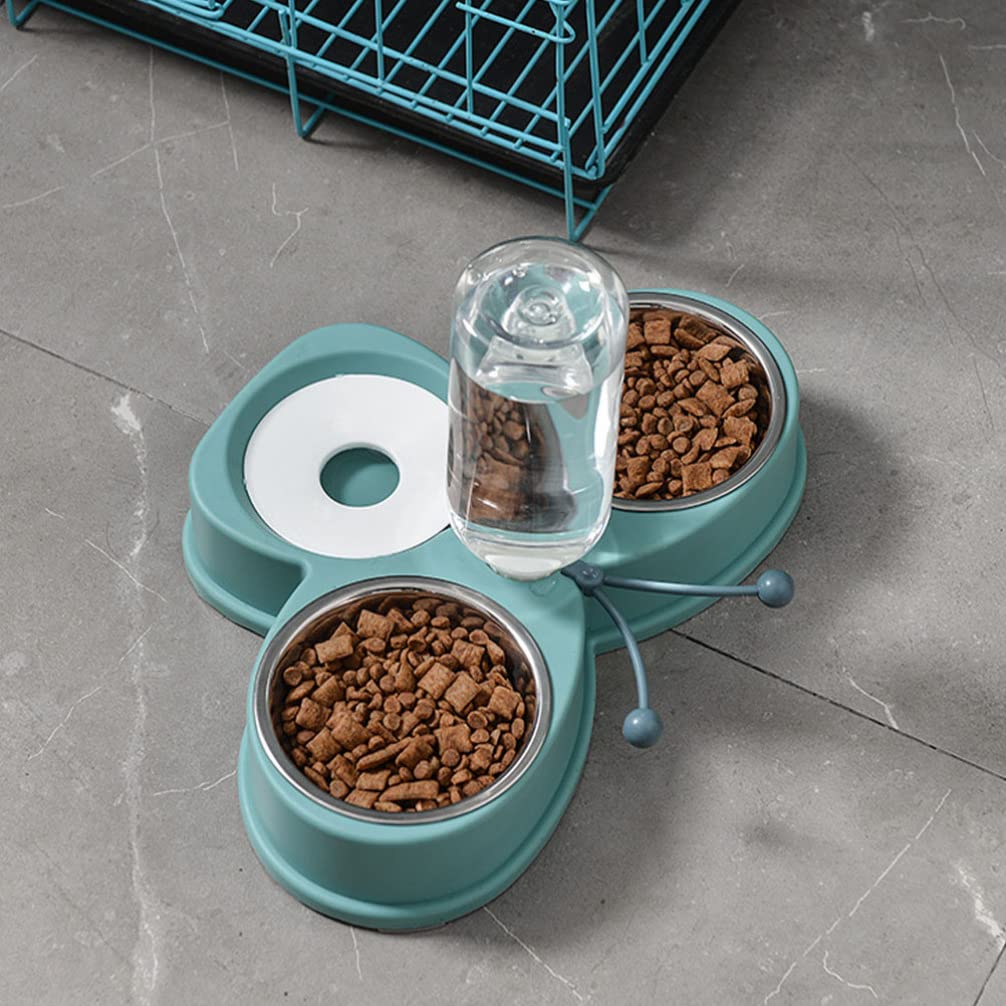 Automatic Pet Feeder & Water Bowl for Dogs and Cats - Double Ceramic Bowls with Neck Protection - Perfect for Home, Travel, and Office Use