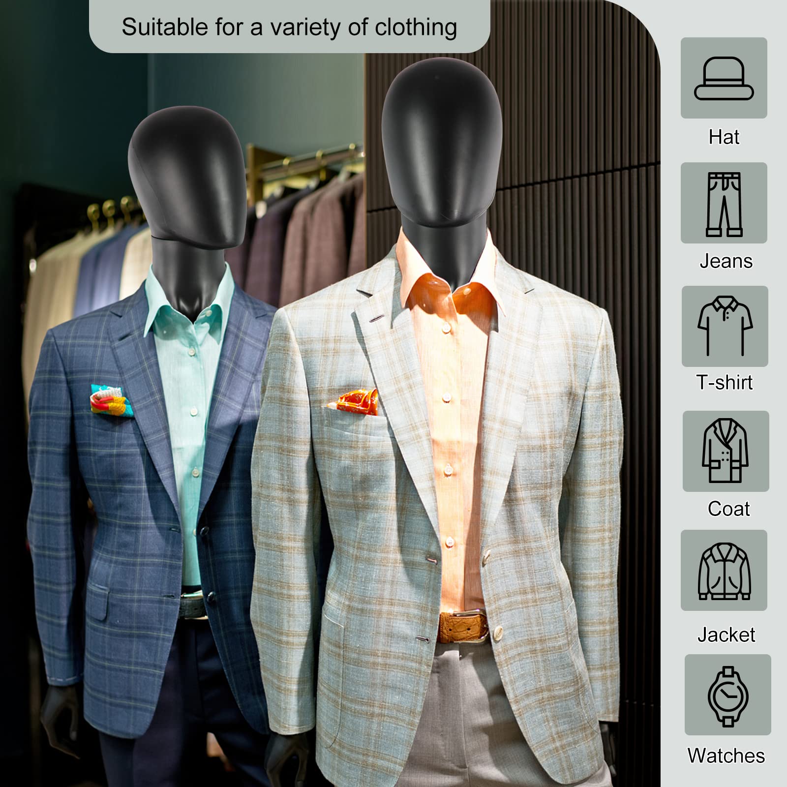 Realistic Adjustable Male Mannequin Full Body Black - 74