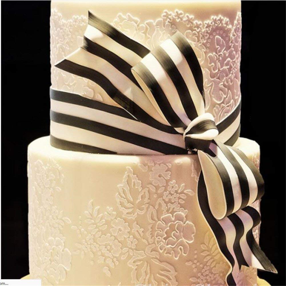 VALINK Plastic Sugarcraft Fondant Cake Stencil - Flower Template Mold & Cake Lace Border Mould for Wedding, Birthday Cake Decorating | DIY Icing Sugar Craft Tool (Pattern 04) | Perfect for Cake Design, Cupcake Decorations & Baking Projects