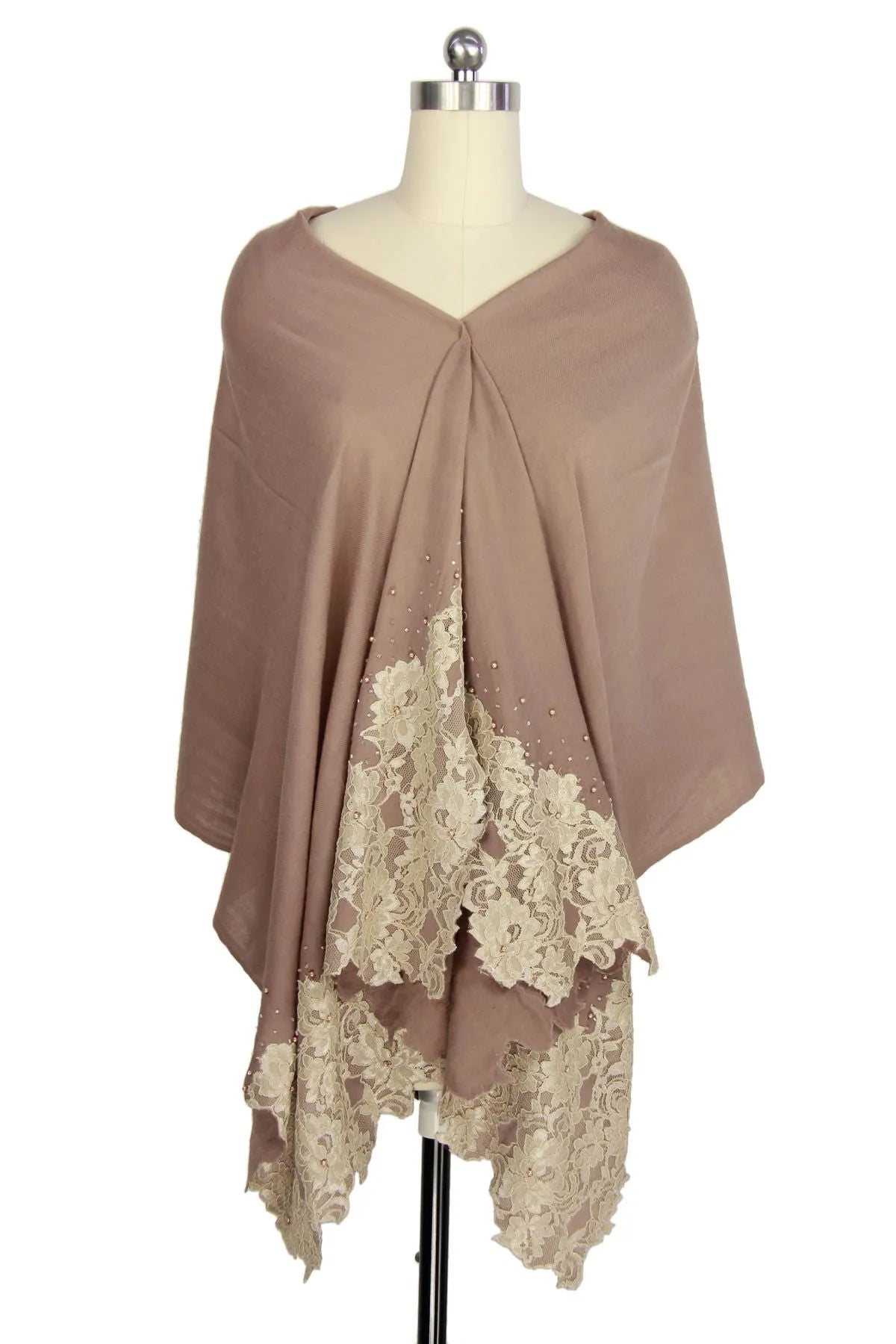 Beaded Floral Embroidered Scarf - Elegant Women's Fashion Accessory for Parties, Weddings & Special Occasions