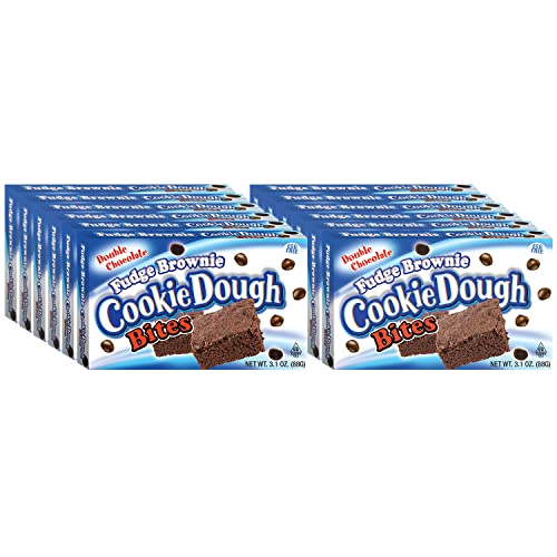 Delicious Chocolate-Covered Edible Cookie Dough Bites - Fudge Brownie Flavor - Egg-Free, Safe to Eat Raw - 12 Pack (3.1 oz each) - Perfect for Parties, Gifts & Sweet Cravings
