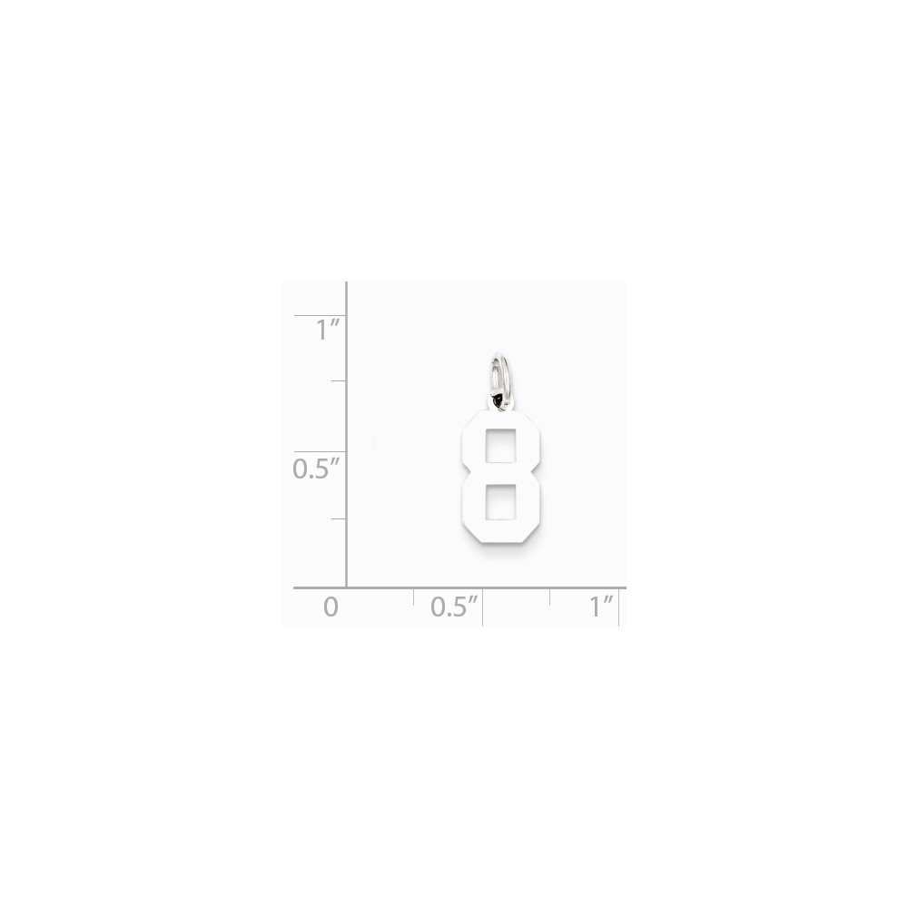 Shiny Sterling Silver Small Polished Number 8 Charm - Perfect for Jewelry Making, Bracelets & Necklaces