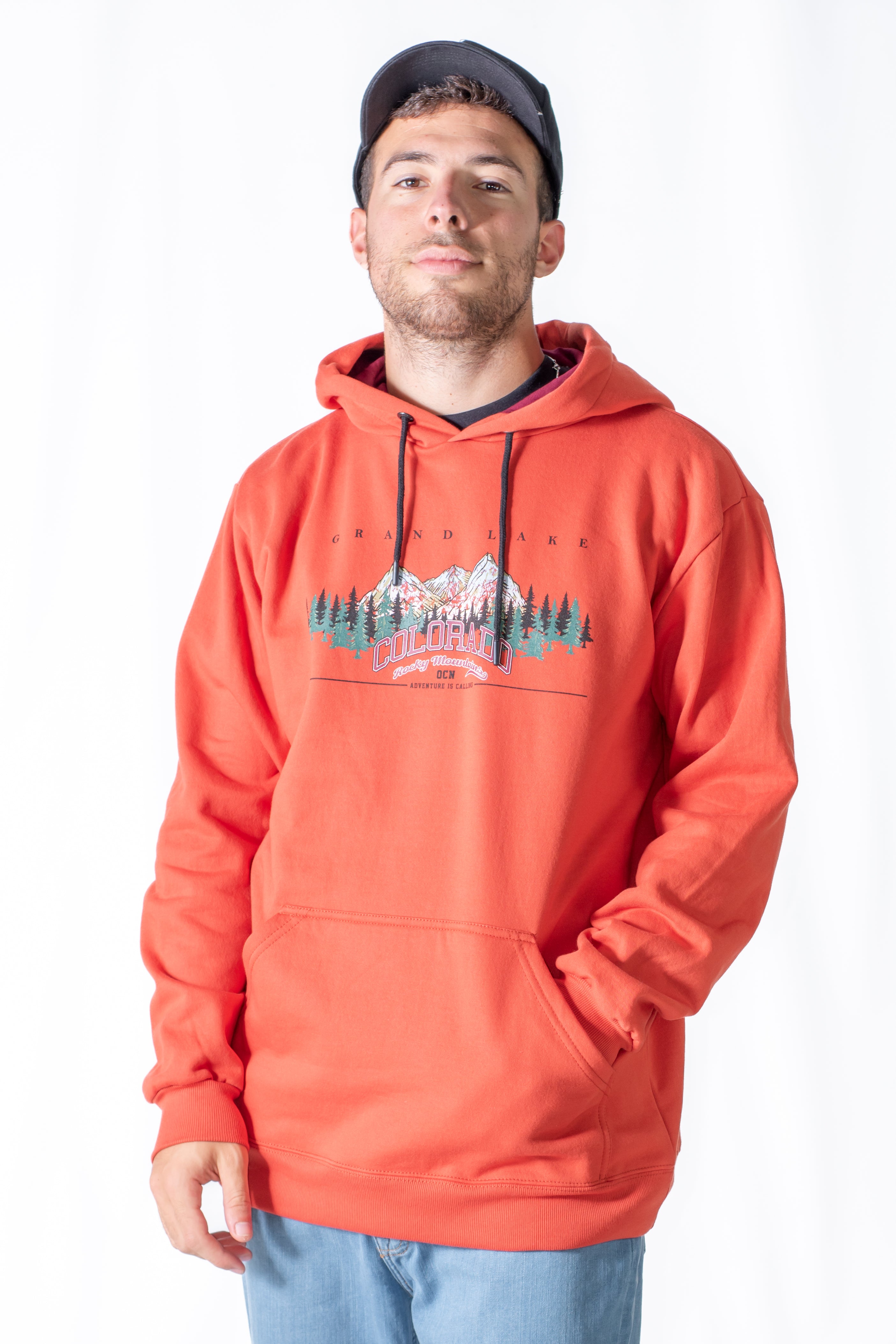 Buzo Ocn H Fitz Roy Rojo N3 - Premium Red Hoodie for Men | Perfect for Outdoor Adventures & Casual Wear