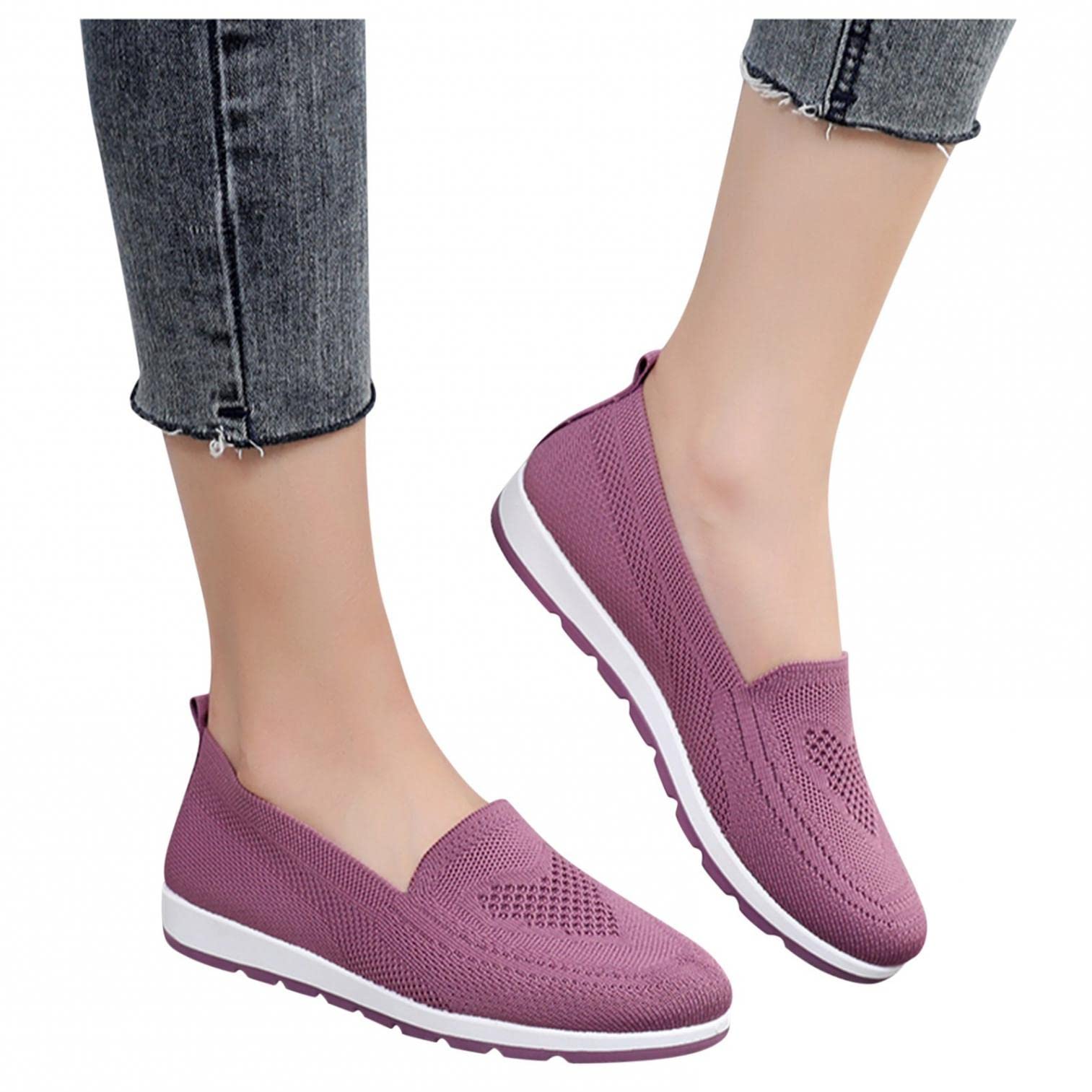 Qopobobo Women's Dressy Mesh Slip-On Sneakers - Breathable Casual Loafers for Walking, Travel & Everyday Wear | Fashionable Comfort Shoes for Work, Outings & Leisure Activities